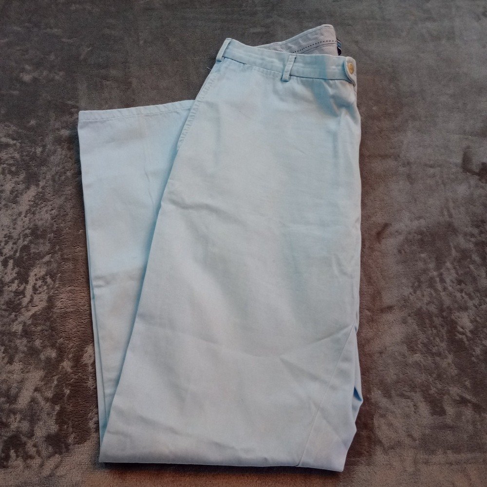 Peter Millar Chino‎ Pants Men's 38 Washed Light Blue Pima Cotton Straight Preppy